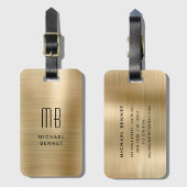エレガントモノグラムの金ゴールド ラゲッジタグ