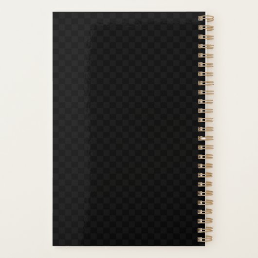 エレガントモノグラムの黒市松模様に年 プランナー手帳 (裏面)