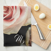 エレガントモノグラムの キッチンタオル (四つ折り)