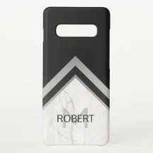 エレガントモノグラムのGeometric Black Silver Marble