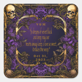 エレガントモノグラムのLove Spell Gothic 結婚's スクエアシール