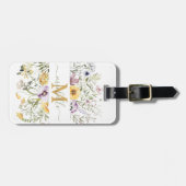 エレガントモノグラムカラフルワイルドフラワーガーデンフローラ ラゲッジタグ (正面横)