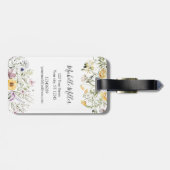 エレガントモノグラムカラフルワイルドフラワーガーデンフローラ ラゲッジタグ (裏面横)
