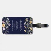 エレガントモノグラムカラフルワイルドフラワーガーデンフローラ ラゲッジタグ (裏面横)