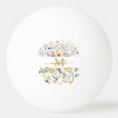 エレガントモノグラムカラフルワイルドフラワーガーデンフローラ 卓球ボール (裏面)
