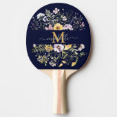 エレガントモノグラムカラフルワイルドフラワーガーデンフローラ 卓球ラケット (正面)