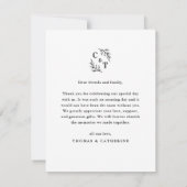 エレガントモノグラムグ葉リーズの結婚写真 サンキューカード (裏面)