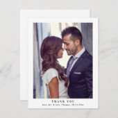 エレガントモノグラムグ葉リーズの結婚写真 サンキューカード (正面/裏面)