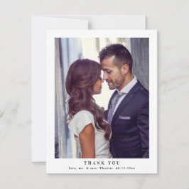 エレガントモノグラムグ葉リーズの結婚写真 サンキューカード