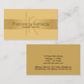 エレガントモノグラムフェイク金ゴールドモダンゴールデンストライプの 名刺 (正面/裏面)