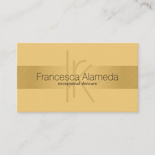 エレガントモノグラムフェイク金ゴールドモダンゴールデンストライプの 名刺 (正面)