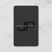 エレガントモノグラムフェイク金ゴールド文字海サイズ 名刺 (正面)