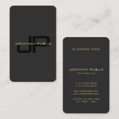 エレガントモノグラムフェイク金ゴールド文字海サイズ 名刺 (正面/裏面)