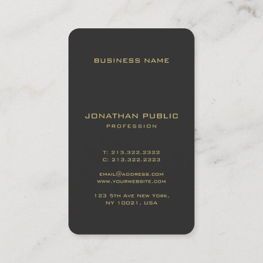 エレガントモノグラムフェイク金ゴールド文字海サイズ 名刺 (裏面)