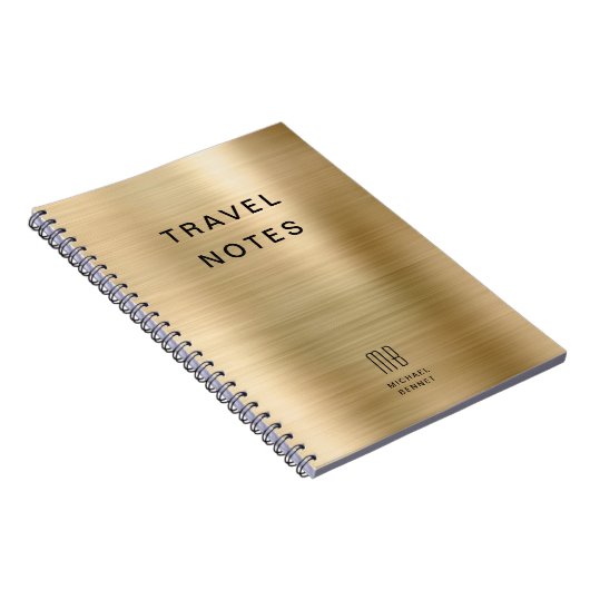 エレガントモノグラムフェイク金ゴールド旅行 ノートブック (右側)