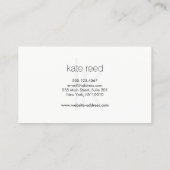 エレガントモノグラムモダン白フェイク銀ストライプの 名刺 (裏面)