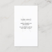エレガントモノグラムモダン白フェイク銀ストライプの 名刺 (裏面)