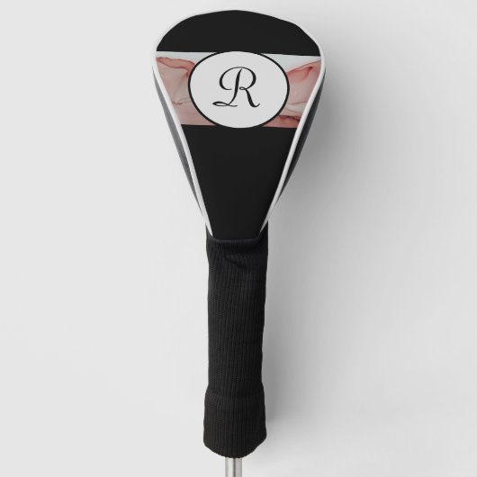 エレガントモノグラム女性ピンク ゴルフヘッドカバー (正面)