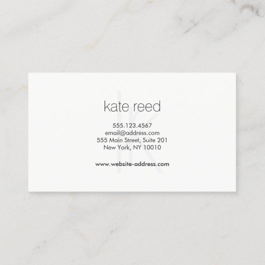 エレガントモノグラム白モダン金ゴールドストライプの 名刺 (裏面)