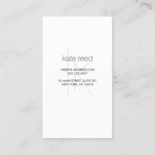 エレガントモノグラム白モダン金ゴールドストライプの 名刺 (裏面)