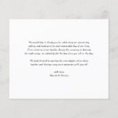 エレガントモノグラム結婚ブラックサンキューカード (裏面)