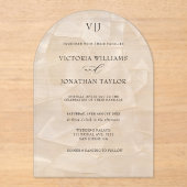 エレガントモノグラム結婚白 アクリル招待状 (正面)