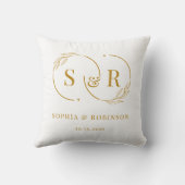 エレガントモノグラム結婚金ゴールドスモダントのギフト クッション (裏面)