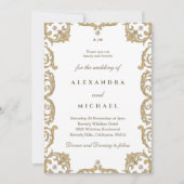 エレガントモノグラム華美ヴィンビクトリアンテージ結婚式 招待状 (正面)