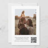 エレガントモノグラム黒フォーマル白結婚の 招待状 (裏面)