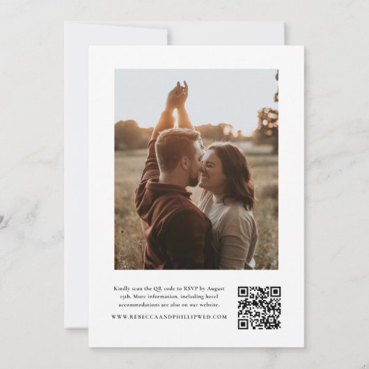 エレガントモノグラム黒フォーマル白結婚の 招待状 (裏面)