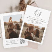 エレガントモノグラム黒フォーマル白結婚の 招待状