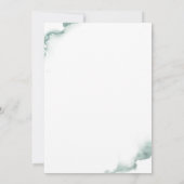 エレガントモノグラム、緑、セージ水の色結婚の 招待状 (裏面)