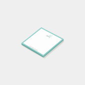 エレガントモノグラモダンムシンプルティール(緑がかった色) ポストイット (アングル)