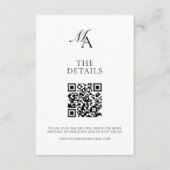 エレガントモノグラモダンムミニマル結婚リスト エンクロージャーカード (正面)