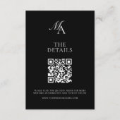 エレガントモノグラモダンムミニマル結婚リスト エンクロージャーカード (正面)