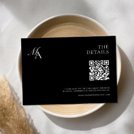 エレガントモノグラモダンムミニマル結婚リスト エンクロージャーカード