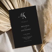 エレガントモノグラモダンムミニマル結婚リスト 招待状