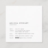 エレガントモノグラモダンム平灰色プロフェッショナル スクエア名刺 (裏面)