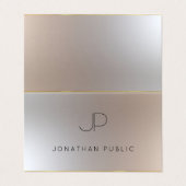 エレガントモノグラモダンム金ゴールドシルバールックテンプレート 名刺 (外部フラット)