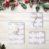 エレガントモノトーンの白黒 ラッピングペーパーシート