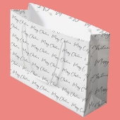 エレガントモノトーンの白黒 ラージペーパーバッグ