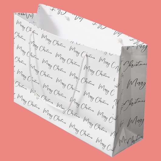 エレガントモノトーンの白黒 ラージペーパーバッグ