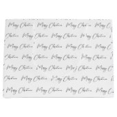 エレガントモノトーンの白黒 ラージペーパーバッグ (正面)