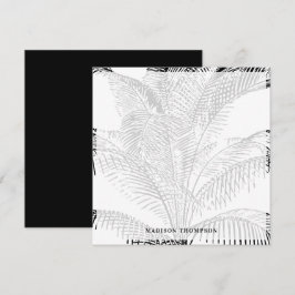 エレガントヤシの木葉の白黒パターン ノートカード