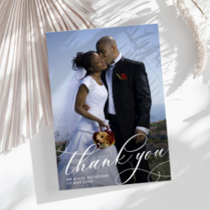 エレガントユニークの写結婚真 サンキューカード