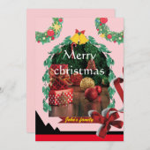 エレガントユニークアーチ写真メリークリスマス シーズンカード (正面/裏面)