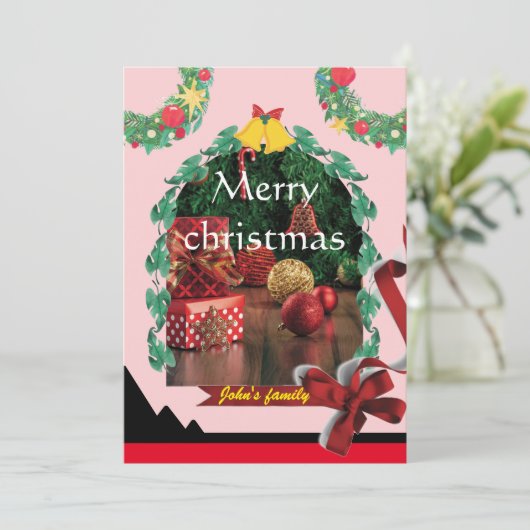 エレガントユニークアーチ写真メリークリスマス シーズンカード (スタンド正面)