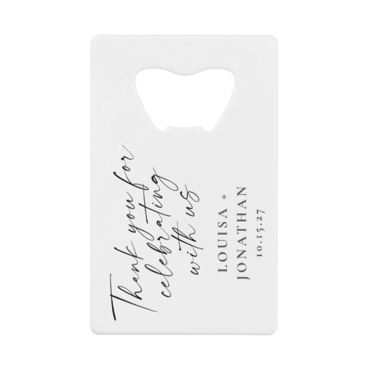 エレガントユニークカスタム結婚式の引き出物 クレジットカード栓抜き (正面)