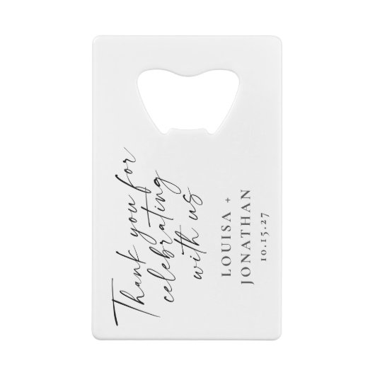 エレガントユニークカスタム結婚式の引き出物 クレジットカード栓抜き (裏面)