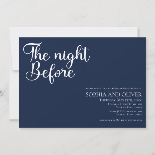 エレガントユニークタイポグラフィリハーサル 招待状 (正面)